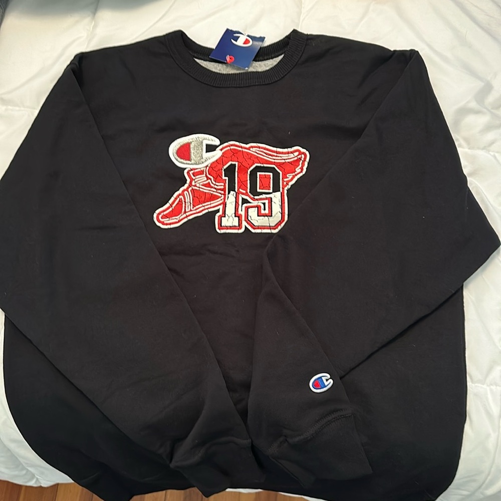Champion Sweatshirt Mens M Powerblend Fleece Winged Foot Patch Logo NWT (T)